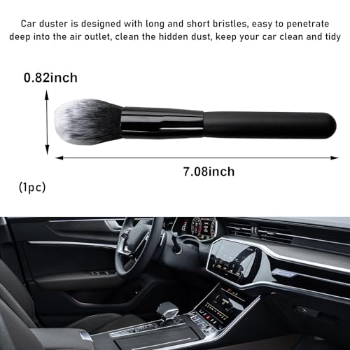 Car Detailing Brush (Long-Black/White / 1 PC)