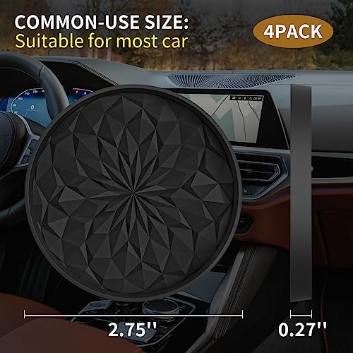 Car Coasters for Cup Holders [4 Pack] (4 Pack-black)