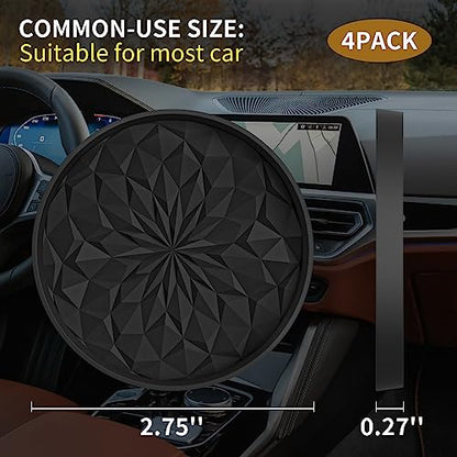 Car Coasters for Cup Holders [4 Pack] (4 Pack-black)