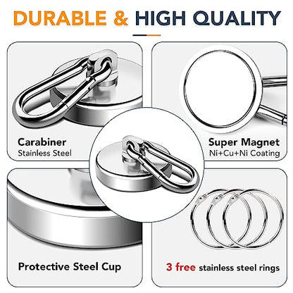 Strong Magnetic Hooks 150LB Neodymium Heavy Duty Magnets with Swivel