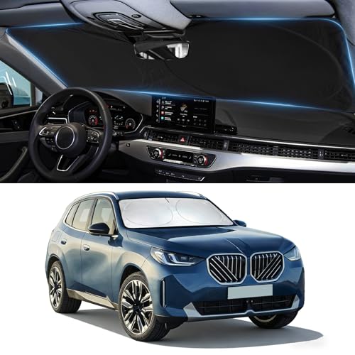Sunshade for X3 Windshield Sun Shade Custom Fit for 2018 (Fit BMW X3 18-26)