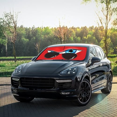 Funny Eye Car Windshield Sunshade Umbrella Foldable Umbrella (57X31 Inch / Color-0705-10)