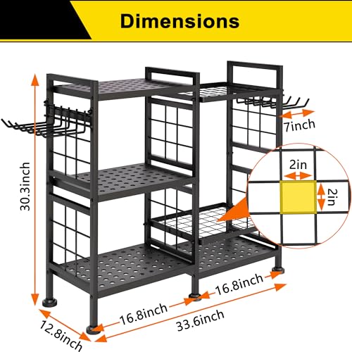 6 Tier Garden Tool Organizer (33.6x 12.8 x 30.3 / Black)