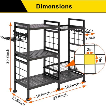 6 Tier Garden Tool Organizer (33.6x 12.8 x 30.3 / Black)