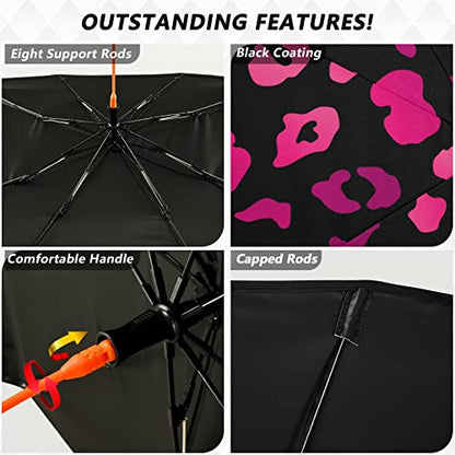 Pink Leopard Windshield Sun Shade Umbrella Animal Skin Black Foldable Car Front Window Sunshade Blocks UV Rays Heat Keep Vehicle Cool (multi 19)