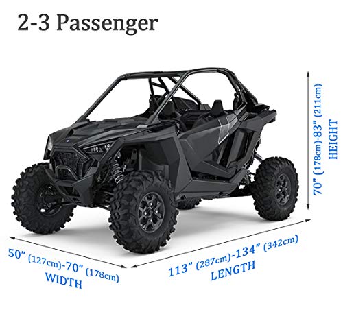 Side by Side UTV Cover Fit Max 2 (Black & Silver / 2-3 Passenger)