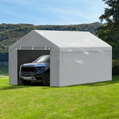 Carport Replacement Canopy Cover Top + Side Wall 13 x 20 ft (Gray / 13x20ft)
