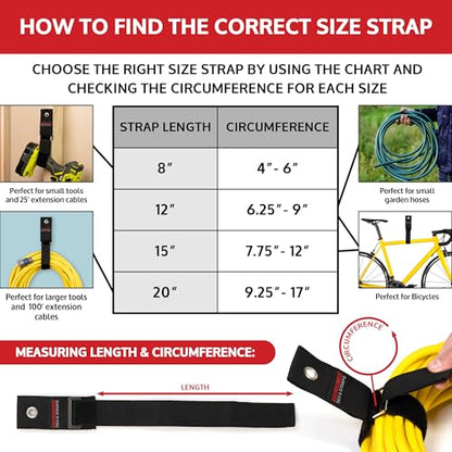 Heavy Duty Hanging Storage Cinch Straps with Metal Buckle (1.5" x 20")