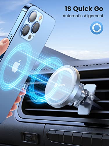 for MagSafe Car Mount [Upgraded Strongest Magnet Power] Magnetic Phone Holder for Car Vent 360 Adjustable Magnetic Car Phone Holder Mount for iPhone 16 Pro Max 15 14 13 12 Plus Mini (White)