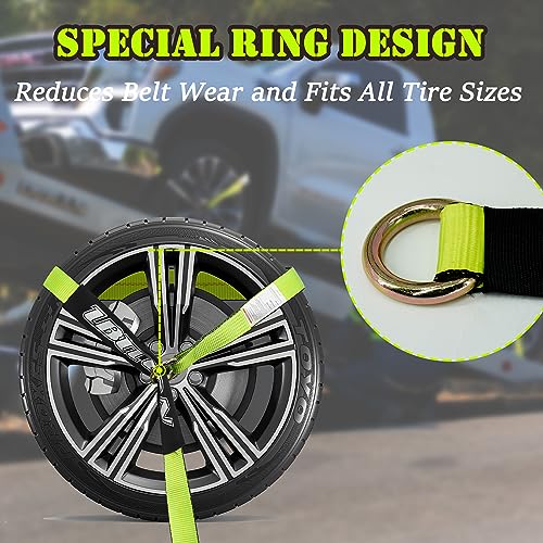 4 Pack Car Tie Down Straps for Trailers (green)
