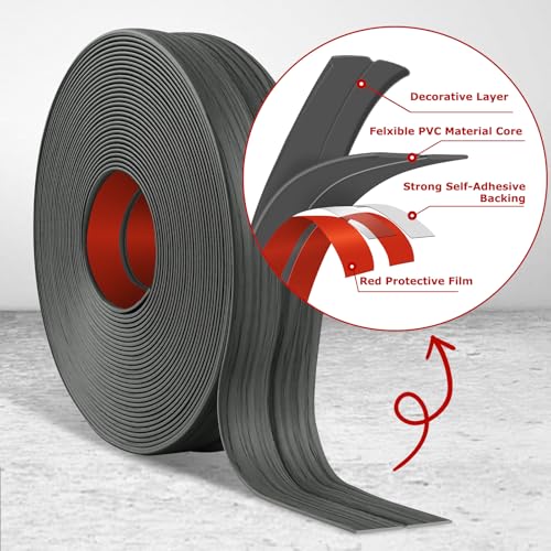 Wall Corner Protector Peel and Stick Corner Trim Molding (1.6 In x 20 Ft / Deep Gray Wood)