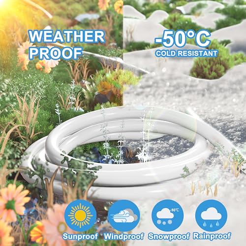 Indoor Outdoor White Extension Cord 8 FT Waterproof 16 (8 FT / 16/3 Extension Cord / White)
