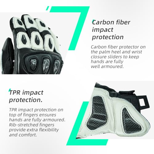 SPS 3 Motorcycle Gloves (White SPS-3 / L Adult)