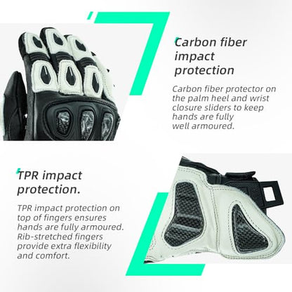 SPS 3 Motorcycle Gloves (White SPS-3 / L Adult)