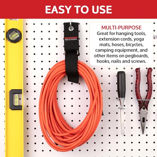 Heavy Duty Hanging Storage Cinch Straps with Metal Buckle (1" x 8")
