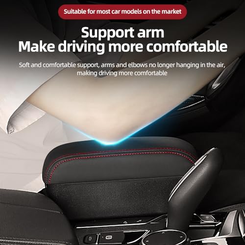 Car Armrest Box with Cup Holder Car Central Liftable Armres Storage Organizer Box Arm Rest (Black)