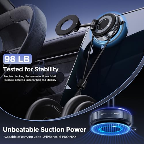 Vacuum Magnetic Phone Holder (Black)