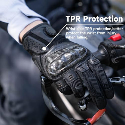 High Protection Motorcycle Gloves for Men (Medium / Black)