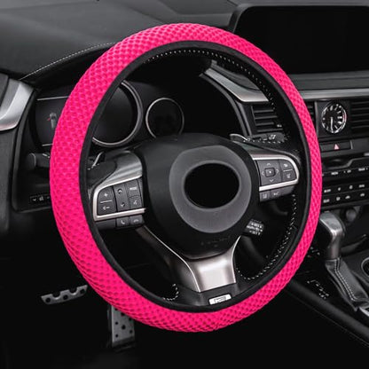 Elastic Stretch Steering Wheel Cover (Rose Red)