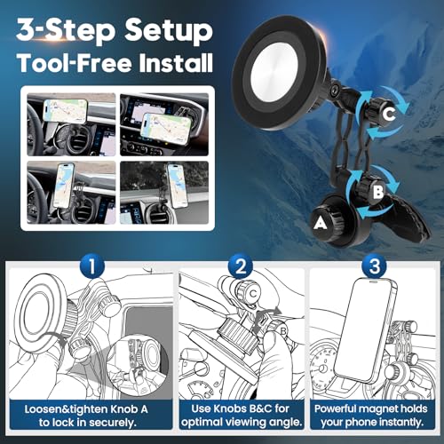 Car Phone Mount for Toyota Tacoma 2016 (For 16-23 Tacoma)