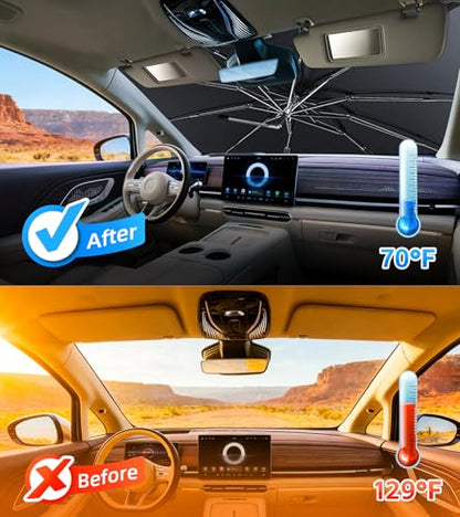 Windshield Sun Shade Umbrella for Toyota Tacoma 2016 (For Toyota Tacoma 2016-2026)