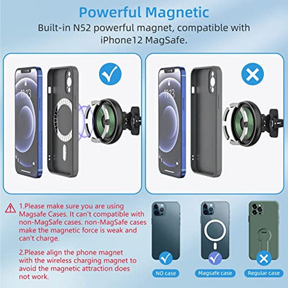 for Magsafe Car Mount Charger for Magnetic Wireless Charging for iPhone12 (Light Black)