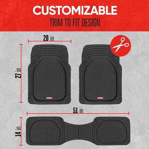 FlexTough Floor Mats for Cars (Full Set (Full Size) / Black)