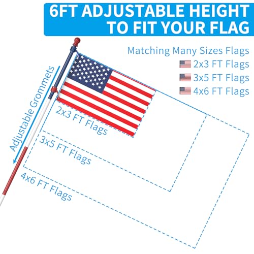 Flag Pole Upgraded Bracket (Blue&White&Red)
