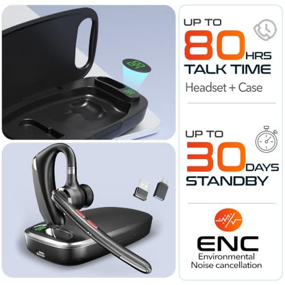 95X Bluetooth Mono Computer Headset with Charging Case