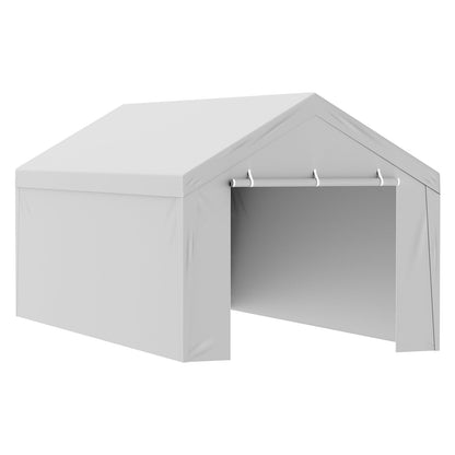 Carport Replacement Canopy Cover Top + Side Wall 10 x 20 ft (Gray / 10x20ft)