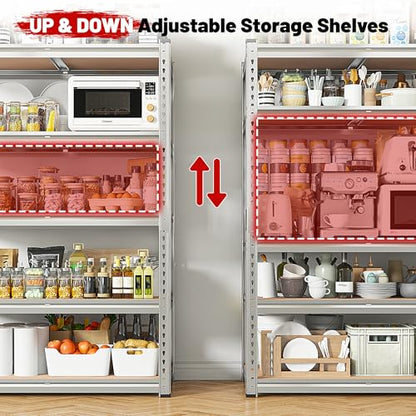 2020LBS Garage Shelving Heavy Duty Metal Shelving 5 Tier Storage Shelves (Galvanized)