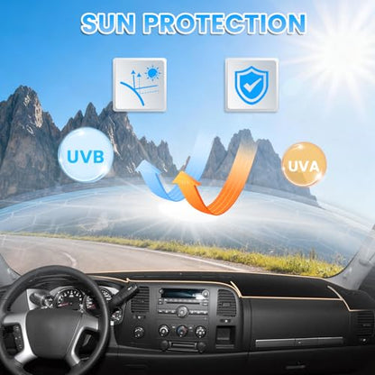 Custom Fit Black Dash Cover Compatible with 2007 (Silverado/Sierra 07-13(Black))