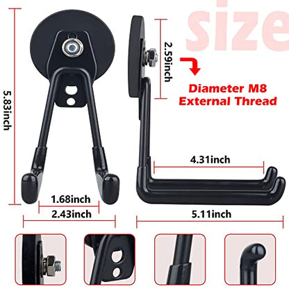 Magnetic Hooks (2.59INCH 2PACK Black Large Hooks)