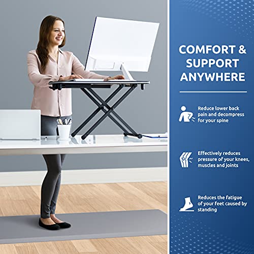 Kitchen Mat Cushioned Anti Fatigue Rug Standing and Comfort Floor Mats (Grey / 60"L x 17.3"W x 0.5"Th)