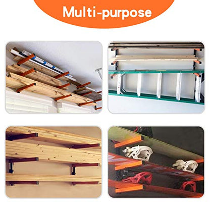 Wall Mount Wood Organizer and Lumber Storage Rack with 3 (4 PACK)