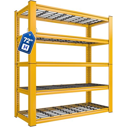 Orange Garage Shelving Adjustable 3010LBS Heavy Duty Storage Shelves (Yellow)