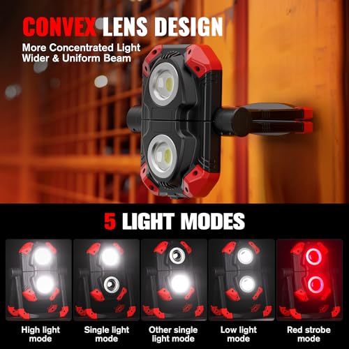 Rechargeable Work Lights 2 Pack (Red)