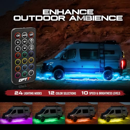 Aura RGB Aluminum RV LED Underglow Lights with Remote Control (3. RV Class B & B+ / RGB)