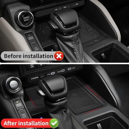 2Pcs Center Console Organizer for 2024 (Wireless Charging Mat & Organizer Divider)