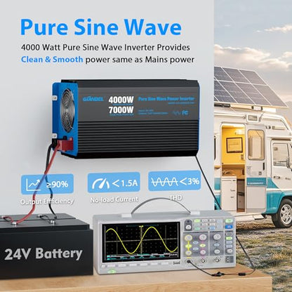 24V 4000W Pure Sine Wave Inverter 24V DC to 120V AC