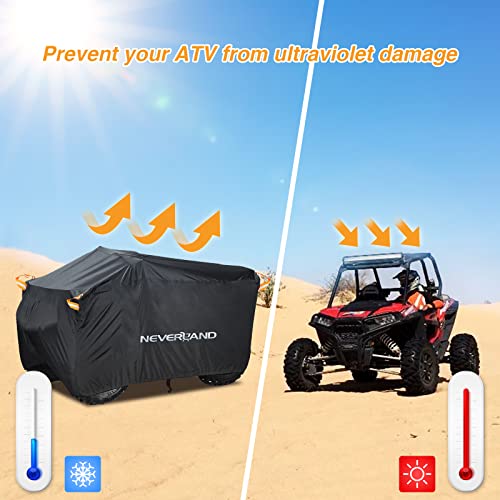 ATV Cover Waterproof Heavy Duty 4 Wheeler Cover for Honda XXL (Black / XXL-86.6''L x 38.6''W x 41.7''H)