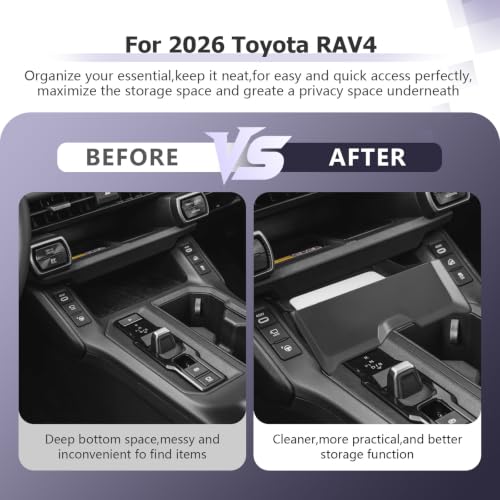 2026 RAV 4 Center Console Organizer Compatible with 2026 RAV 4 Accessories Lower Drawer Organizer Tray Below Wireless Charging Spot Storage Box RAV4 Limited