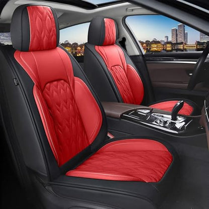 Full Set Waterproof Leather Seat Covers for Toyota Camry 2002 (#067 Black&Red / 3.Camry-5 Seat Covers Full Set)