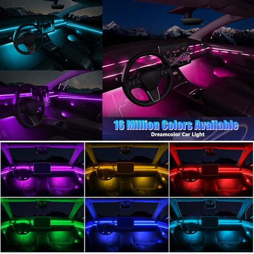 Acrylic Interior Car LED Strip Light with Wireless APP (RGB color 18 in 1)
