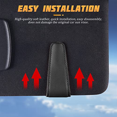 Sunglasses Holders for Car Sun Visor (1 Pack / Wine Red/Leather)