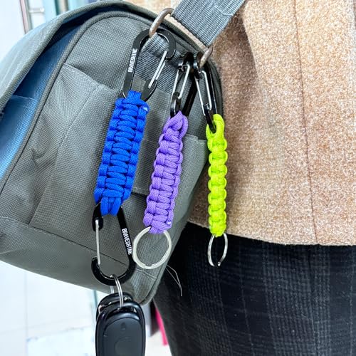 Carabiner Keychain Hook with Paracord Strap (Blue)
