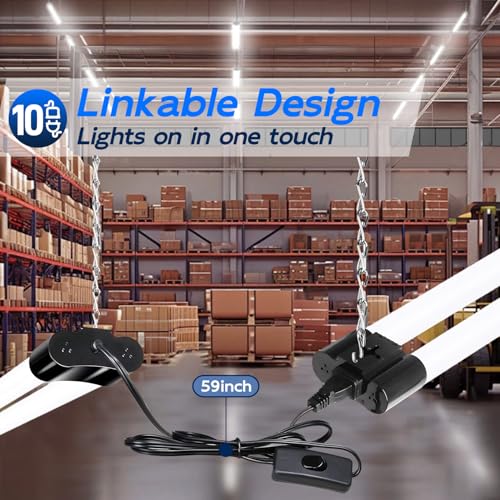 4FT Linkable LED Utility Light Fixture (Black / 4FT-42W)