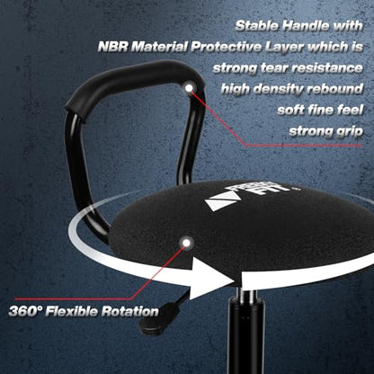 Garage Stool Adjustable Height Swivel Work Mechanic Shop Stool with Backrest (Black)