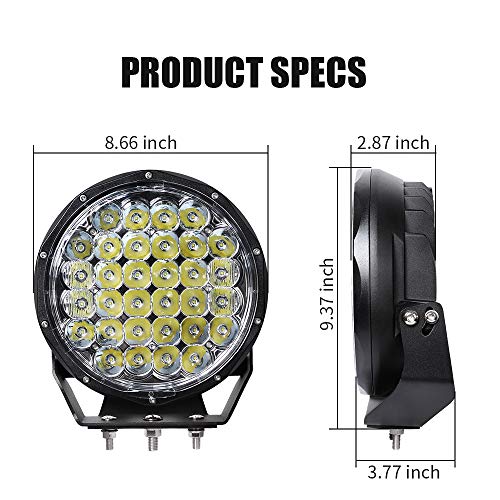 9 Inch Led Driving Lights Round (9 Inch 128W Clear)
