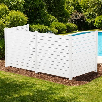 50" W x 48" H Outdoor Privacy Screen with Aluminum Posts (White/4Panels)